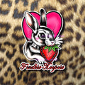 Finders Keepers Bunny Sticker Traditional Tattoo Style Rabbit Vinyl Decal - HAND DESIGNED no AI