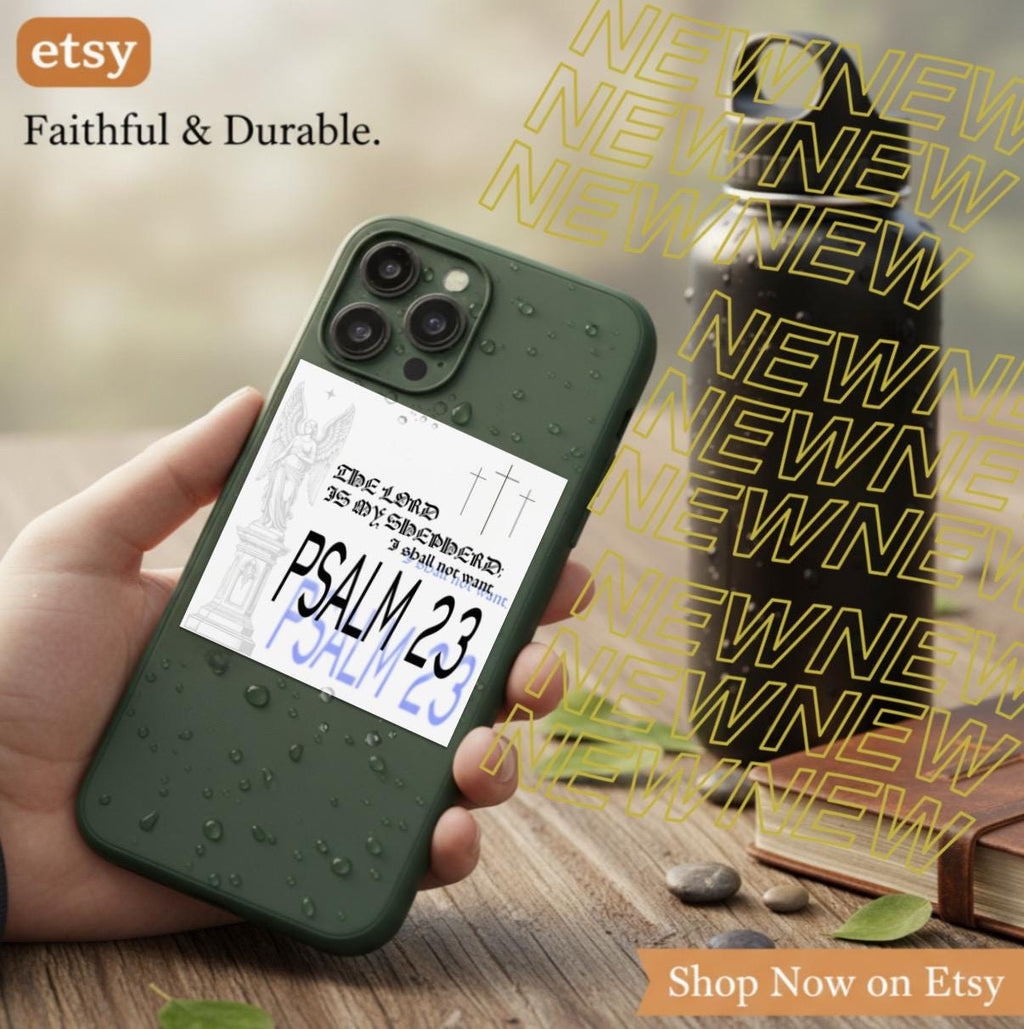 Psalm 23 Waterproof Sticker: Gothic Christian Decal