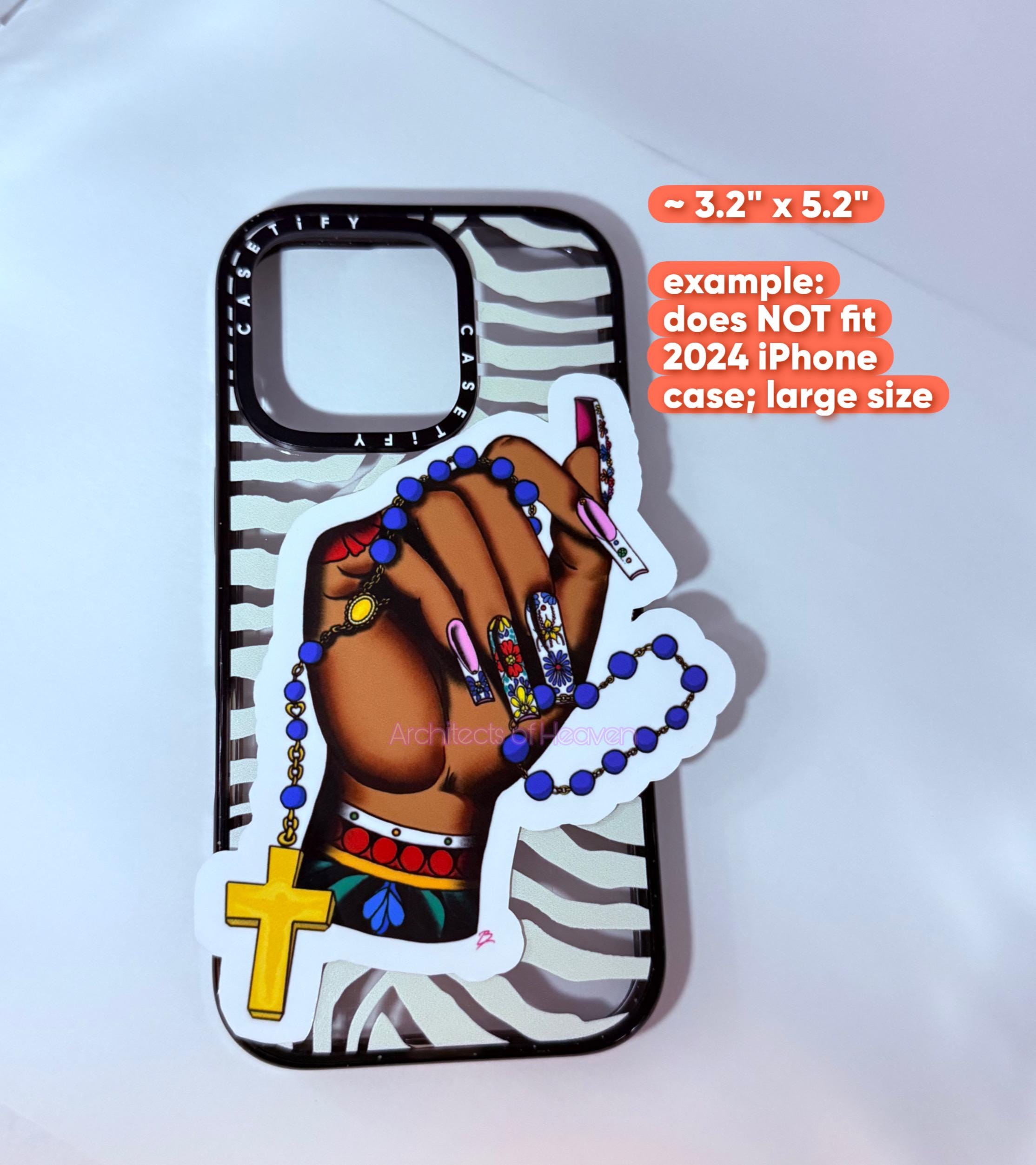 Traditional Tattoo Hand Rosary Sticker: Mexican Folk Art Vinyl Decal (Waterproof)