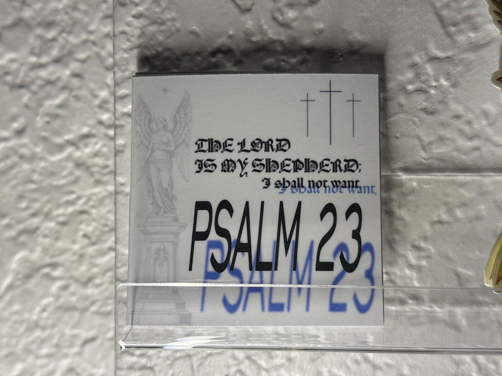 Psalm 23 Waterproof Sticker: Gothic Christian Decal