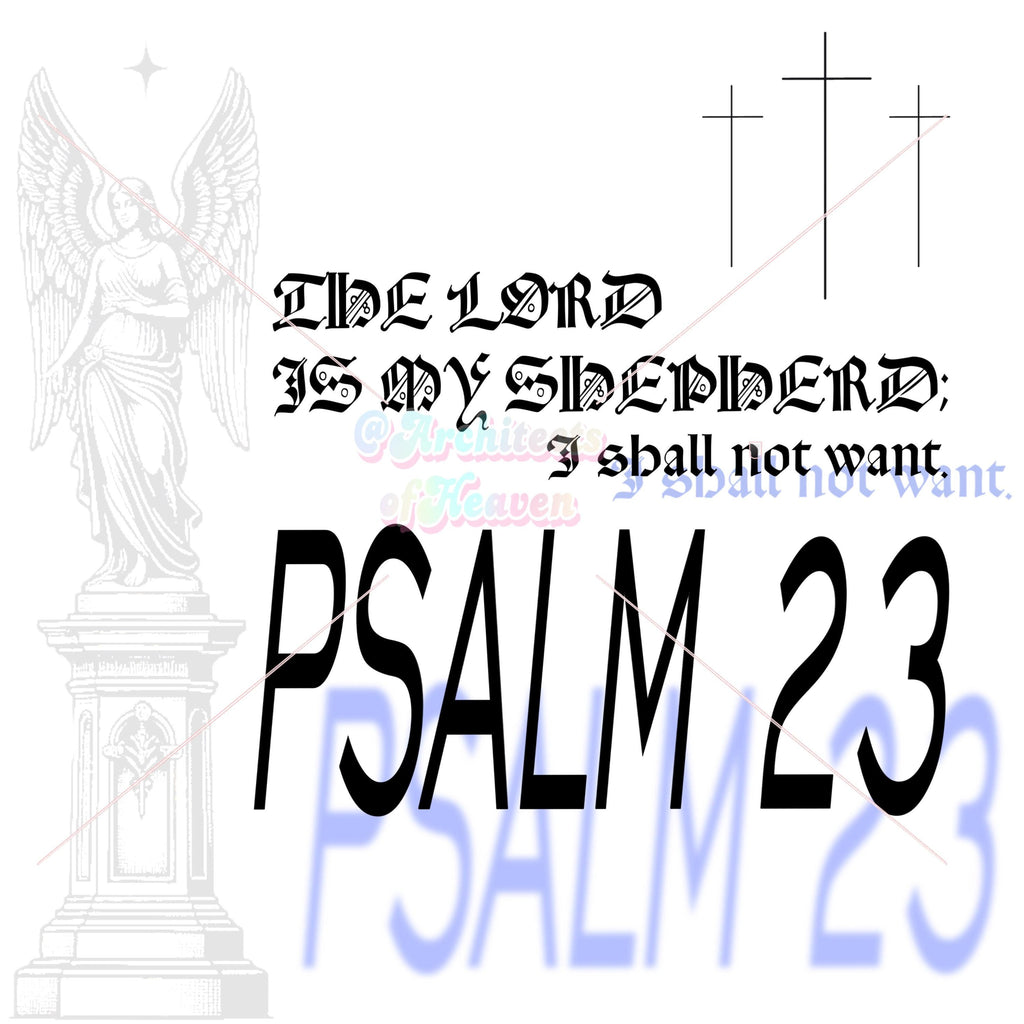 Psalm 23 Waterproof Sticker: Gothic Christian Decal