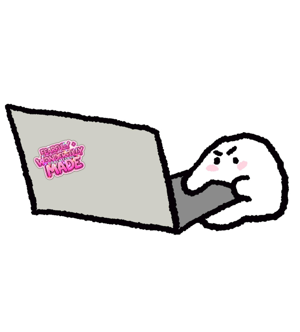 Psalm 139:14 Vinyl Sticker, Pink Glitter, Waterproof Decal