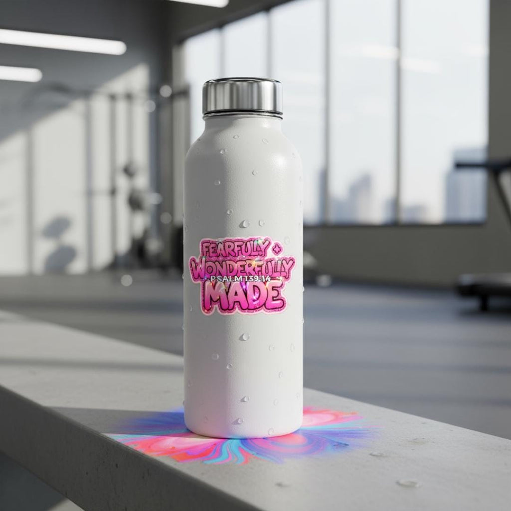 Psalm 139:14 Vinyl Sticker, Pink Glitter, Waterproof Decal