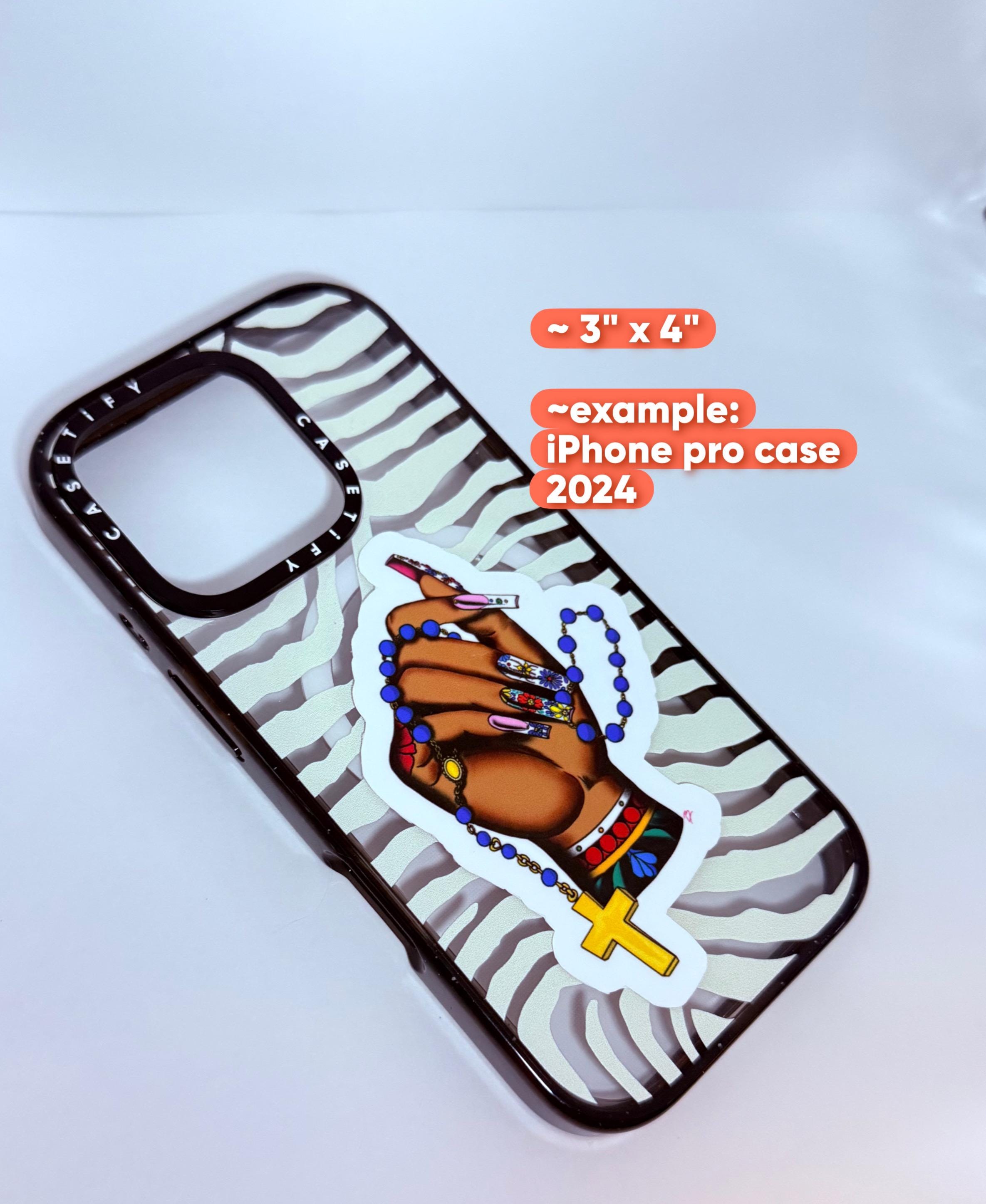 Traditional Tattoo Hand Rosary Sticker: Mexican Folk Art Vinyl Decal (Waterproof)