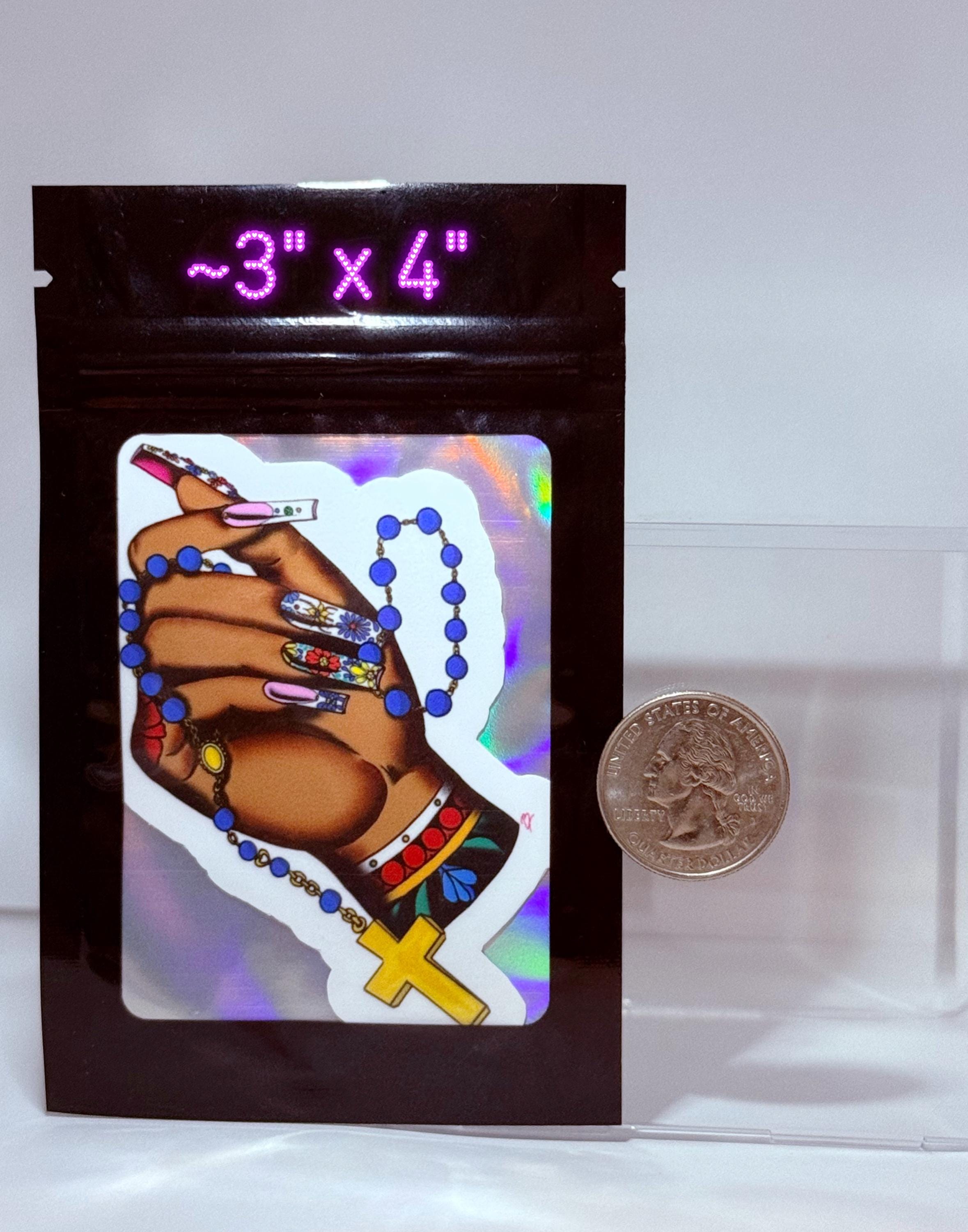 Traditional Tattoo Hand Rosary Sticker: Mexican Folk Art Vinyl Decal (Waterproof)